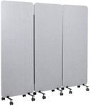 VIVO Freestanding 72 x 66 inch Privacy Panel, Mobile Cubicle Divider, x3 24 inch Wall Partitions, Gray, PP-3-T072G-M