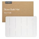 Natureva Home - Stone Bath Mat | Super Absorbent, Quick Dry, Non Slip | Modern Diatomite Bathroom Mats | Made of Natural Diatomaceous Earth | Absorbing Water Instantly | Design Rain | Colour Chalk