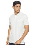 U.S. Polo Assn. Men's Solid Interlock Short-Sleeve Polo Shirt, Summer Oatmeal-3045, Large