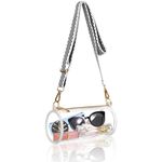 Ksttog Clear Bag Approved for Stadiums - Clear Crossbody Bags for Women - Cylindrical Clear Bag for Concert, Festivals, Sporting events, Travel(White)