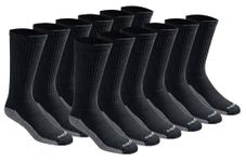 Dickies Men's Multi-pack Dri-tech Moisture Control Crew Socks, Black (12 Pair), L UK