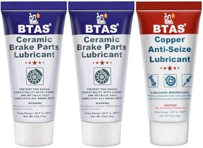 BTAS Brake Anti Seize Squeal Synthetic Ceramic Grease 1 oz 2 Pcs & Copper Anti-Seize Thread Lubricant 1 oz