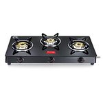 Prestige Marvel Plus 3 burner Glass top, GTM 03, Black, Manual Ignition