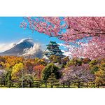 DORCEV 15x10ft Backdrop for Japan Osaka Castle Japanese Style Building Landscape Photography Backdrop Pink Cherry Blossoms Asian Travel Themed Party Children Adult Portrait Photo Studio Props