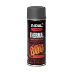 INRAL Heat Resistant Spray Paint Grey Matt [400ml] – High Temperature BBQ, Stove & Exhaust Paint – Durable, Fast-Drying Coating for Metal – Ideal for DIY & Automotive Use