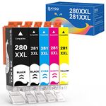 Skydo Compatible Ink Cartridge Replacement for Canon 280 281 XXL PGI CLI 280XL 280XXL 281XL 281XXL for Pixma TR8620 TR7620 TR8520 TR7520 TS702 TS9120 TS9520 TS8120 TS6120 TS6320 Priner, 5 Combo Pack