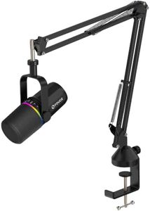 FDUCE SL40W 2.4G/USB/XLR Podcast Dynamic Microphone with Boom Arm | All metal, 100h battery life, with RGB, one click mute&noise reduction, for content creators, conferences, streaming, gaming