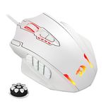 Redragon M908 Impact RGB LED MMO Mouse with Side Buttons Optical Wired Gaming Mouse with 12,400DPI, High Precision, 20 Programmable Mouse Buttons, White