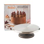 Decora, 9276005 Aluminium Turntable, Professional Rotating Support in Aluminum, Easy to Clean, Non-Slip Base, Grooves for Easy Cake Placement, Diameter 31 cm