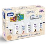 Chicco Baby Moments Delight Gift Pack (Beige) with 7 Baby Skin & Haircare Products and a Rattle Toy | Baby Care Gift Set for Newborn Baby Shower, New Parents, and Birthdays | Phenoxyethanol Free