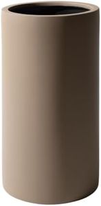 Wil&Vic89s Jupiter Tall Fiberglass Planter 31.5Hx15.7D Indoor Outdoor Taupe