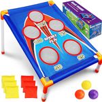 Toy Life Kids Cornhole Outdoor Games - Bean Bag Toss Game for Kids - 5 Holes Portable Cornhole Outdoor Game Set with 6 Bean Bag Toss and 3 Corn Hole Balls - Scoring Cornhole Set for Kids 3 4 5 6 7