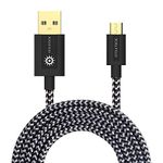 STYLETECK Micro USB Cable, Android Charger Cable, Fast Charging Cable Nylon Braided Micro USB Charger cable Compatible with Galaxy S7 Edge S6 J7 A6 A10, Xbox, PS4, Tablet (Black, 3M)