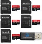 SanDisk 128GB Micro SDXC Extreme Pro Memory Card (Five Pack) Bundle Works with GoPro Hero 7 Black, Silver, Hero7 White UHS-1 U3 A2 with (1) Everything But Stromboli (TM) Micro Card Reader