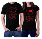 Matching Love Couple T-Shirts Set for him and her Valentines Day, Black, Men S-Women XL