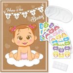 Party Hearty Funny Baby Shower Games for Girl, Pin The Pacifier on The Baby Game, Where is The Baby’s Binky, Pin The Dummy on The Baby