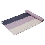 Gaiam Power Grip Yoga Mat - Unique Print Design - Eco-Friendly Premium Fabric-Like Thick Non Slip Exercise & Fitness Mat for All Types of Yoga, Pilates & Floor Workouts - 68" x 24" x 4mm, Lilac