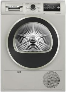 Bosch 8 kg Front Load Condenser Tumble Dryer, 100% Drying, Cottons & Easy Care Programs, Reduces 99.9% Allergens, Anti-Crease, Silver Inox (WTN86202IN)