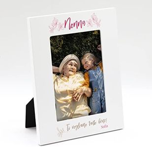 Cornice nonna personalizzata con foto inclusa. Idea regalo nonna. Festa dei nonni. Compleanno Nonna. Firma la cornice con il tuo nome. (15 x 20 cm | VERTICALE, Nonna)