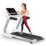 Let's Play® Automatic Treadmill for Home Use 3HP AC Motor [5 Years Warranty on Motor] Foldable Running Machine for Home, Low Noise and Auto Incline, Semi Commercial Treadmill -White and Black