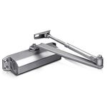 XFORT Overhead Door Closer, Adjustable Automatic Door Closer for Domestic and Commercial Doors, Hydraulic Door Closer for Safety, Soft Door Closer for Internal Or External Doors Up to 60kg.