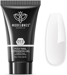 Modelones Poly Nail Gel Builder 50ML 1.76oz Clear Color Nail Extension Gel Enhancement Nail Thickening Acrylic Extension Trial Professional Technician Tool