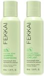 FEKKAI Brilliant Gloss Shampoo (2 oz) + Conditioner (2 oz) - Transforms Hair with 4X Shine - Free of Sulfates, Parabens, Phthalates - Vegan, Cruelty-Free