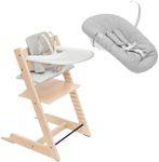 Stokke Tripp Trapp High Chair with Tray + Cushion, Natural Nordic Grey