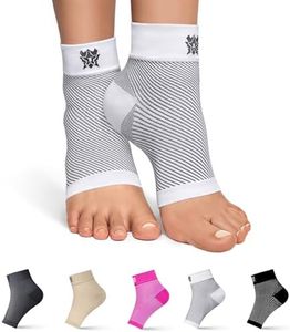 Bitly Plantar Fasciitis for Women & Men Socks Foot & Ankle Compression Sleeve, White, XL