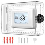 Gedreew Large Thermostat Lock Box with Combination Lock, Clear Thermostat Cover Guard Compatible With Home Thermostat On Wall, AC Lock Box Cover Fits Thermostats 5"H x 6" W or Smaller