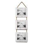 Barnyard Designs Rustic Picture Frames Collage Wall Decor - Farmhouse Frames for Three 12.5 x 17.5cm Photos – Rustic Wood Photo Frame Wall Décor for Family Photos and Memories (Whitewash)