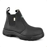 Tiger Safety Men's CSA Steel Toe Leather Work Safety Boots 5925, Black, Size 12