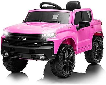 RCtown 12V Ride on Car, Battery Powered Licensed Silverado GMC Kids Ride On Truck, Toddler Electric Vehicles Toys w/Remote Control, MP3/Bluetooth, Spring Suspension, LED Light (Pink-2)