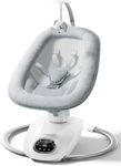 Momcozy CocoSway 3D-Motion Baby Swing for Infants to Toddlers, 6 Motion Modes & 4 Speeds, 180° Rotating Seat, Remote Control, Reclining Seat with 5-Point Harness, 8 Preset Lullabies, Grey