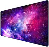 Gaming Mouse Pad - HaiZR Extended Long XXL Mouse Pads Mat (800x400x2mm) with Stitched Edge, Non-Slip Rubber Base Desk Pad Keyboard Mat for Laptop, Computer & PC (Red Starry Sky)