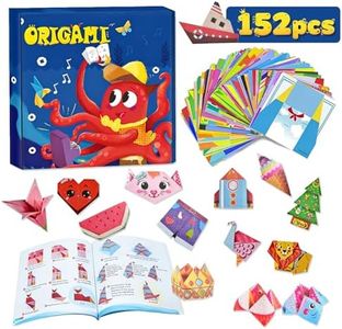 Origami Paper Craft Kits, Scrapbook Paper Art Supplies, Origami Kitfor Kids Ages 8-12, Origami Paper Kit 6x6 Inch with Origami BookGuide, Birthday & Children's Day Puzzle Game Gift (152 Sheets)