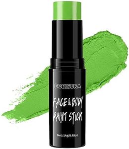 BOBISUKA Light Green Face Body Paint Stick Eye Black Sticks for Sports Water Based Face Painting Kit Quick Drying Foundation Makeup for Halloween Witch Camo Hulk Hunting Cosplay SFX Costume Party