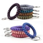 11 Colors Wrist Keychain, Key Chain Wristlet Retractable Spiral Coil, Key Wristlet Wrist Strap Coil Key Chain, Spiral Key Ring Bracelet for Sauna, Outdoor, Sports