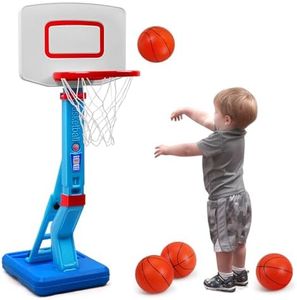 SUPER JOY Toddler Basketball Hoop Height Adjustable Kids Basketball Hoop for Indoor Outdoor Play Portable Basketball Goal Poolside Basketball Hoop for Swimming Pool Basketball Toy for Boys Girls