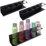 Ewovo 3 Pack Aerosol Spray Can Holder 5-Can dia. 3'' Spray Bottle Holder Paint Bottle Storage Rack, Steel Wall-Mounted, Almost types of Bottles Organizer for Garage, Craft Workspace and Home Black