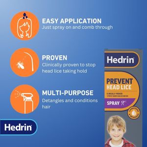 Hedrin Prevent Head Lice Spray 200ml – Protection and Prevention