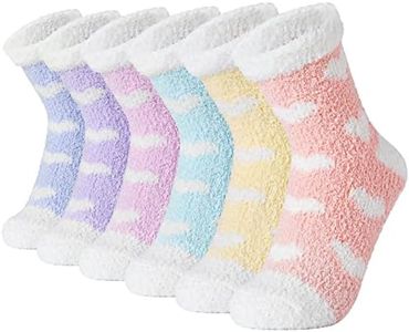 YANGTE Fluffy Socks for Women Bed Socks 6 Pairs Ladies Slipper Socks Soft Fuzzy Socks Winter Comfy Warm Socks for Women and Girls