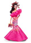 ​2023 Día De Muertos Barbie Doll Wearing Ruffled Pink Gown and Holding Tiny Ofrenda, Barbie Signature, HJX14