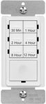 Enerlites HET06 12 Hour Timer Switch for Patio, Path, Porch Lights and Sprinklers | 30min-12Hr, Timer for fan motor and ventilation, 1/2HP Support, Single Pole, UL Listed, Neutral Wire Required, White