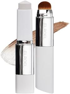 ELROEL Blanc Cover Cream Stick V White - Korean Color-Changing Foundation Stick with Volufiline - Medium to Full Coverage Dewy Finish Base Makeup - Dual-Ended with Detachable Brush (205 Deep)