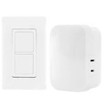 GE mySelectSmart Wireless Remote Control Light Switch, On/Off, 1 Outlet, 150 ft. Range from Plug-in Receiver, Ideal for Lamps & Indoor Lighting, No Wiring Needed, 36523, White