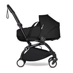 BABYZEN YOYO² Black Frame + Black Bassinet - Includes Thick Double Mattress, Ventilated Shell & Canopy