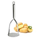 Tafond Stainless Steel Potato Masher, Heavy Duty with Durable Sturdy Grips, for Efficiently Making Mashed Potatoes, Egg Salad, Banana Bread, Vegetables and Fruits