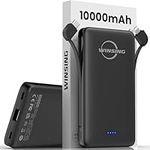 Winsing Power Bank Fast Charging 10000Mah, 22.5W Portable Charger Power Bank with Cable USB C Input & Output Battery Pack Compatible with Iphone 15 14 13 12 11 Samsung S20 S21, Powerbank For Travel