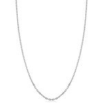 Kooljewelry 14k White Gold Diamond-cut Cable Chain Necklace (1 mm, 16 inch)